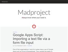 Tablet Screenshot of madproject.com